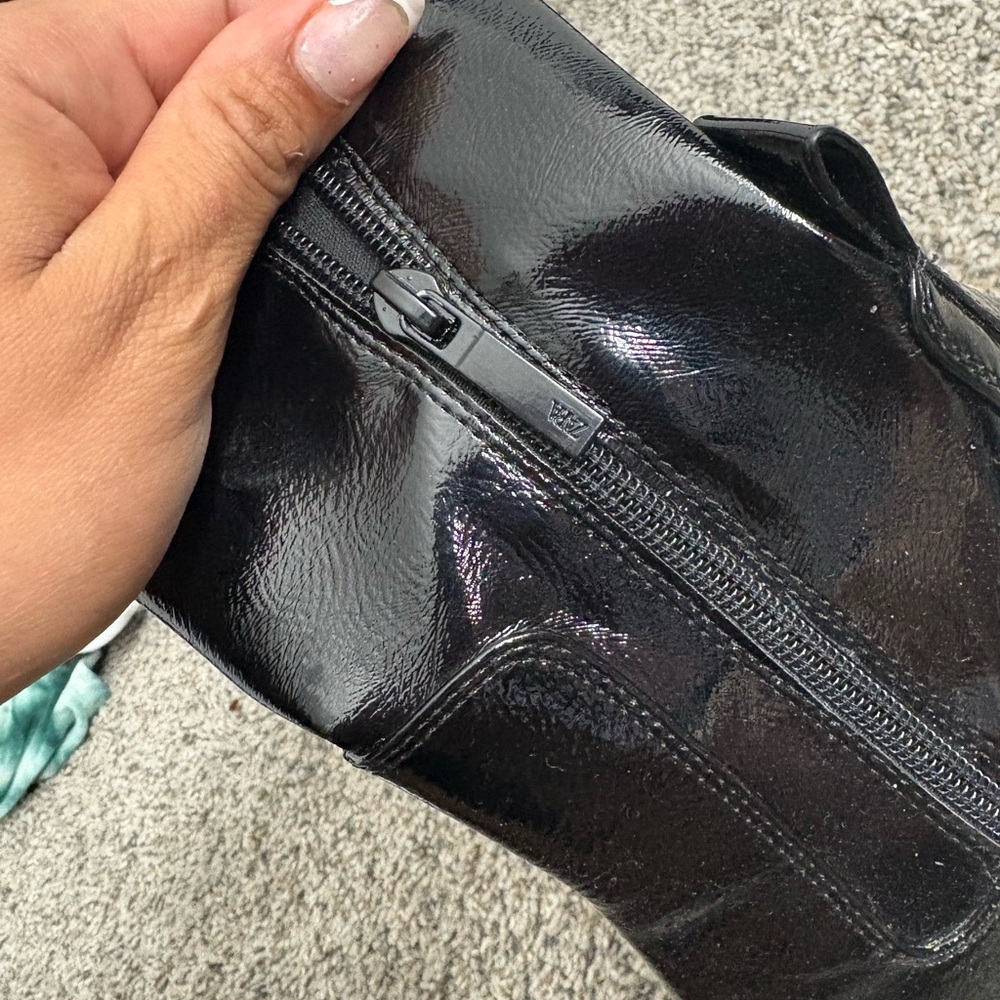 Black Patent Leather Women's Boots - Picture 3 of 3